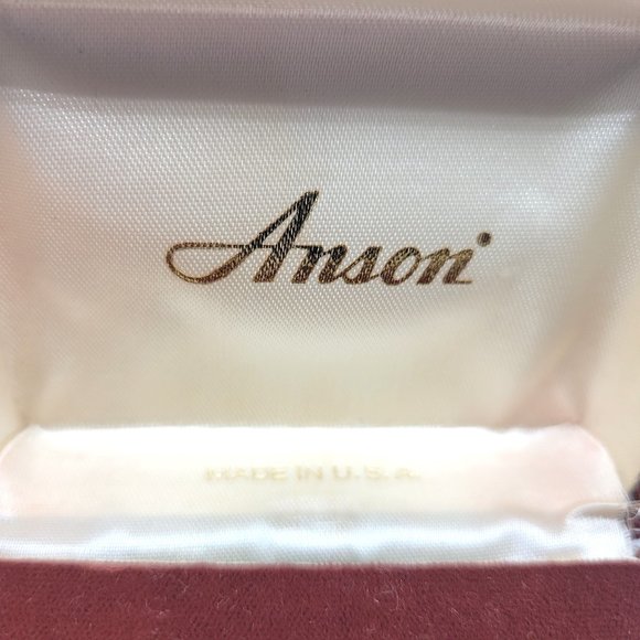 Vintage Monogrammed Anson Gold-tone Cuff-Links Tie-Tack Set in Original Box - Picture 2 of 7
